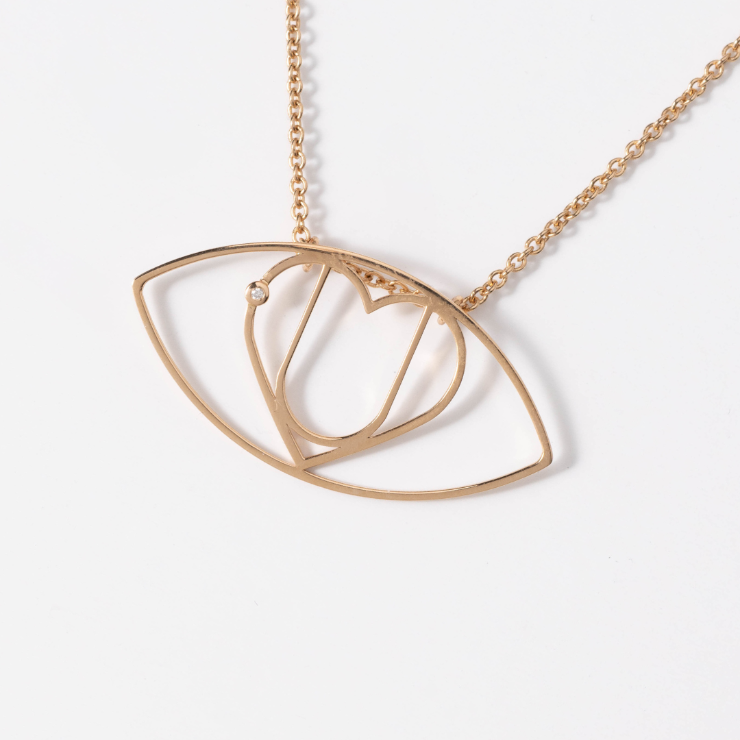 Falling For You Necklace | Large | Single Diamond